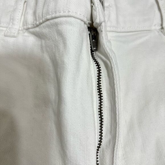 DL1961 White Patti Straight Leg High Waist Distressed Jeans Size 32 - Picture 8 of 13